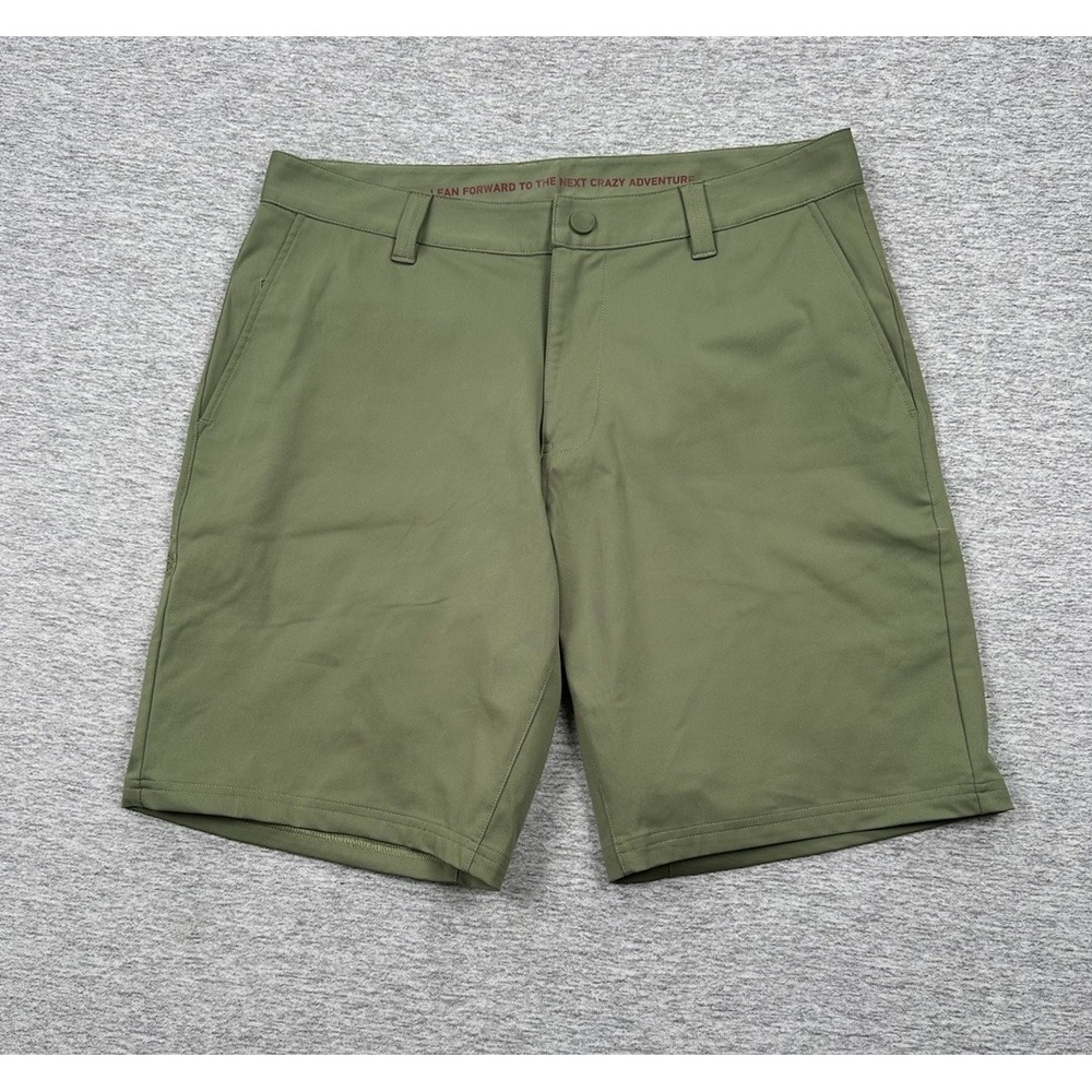 RHONE Olive Green Flat Front Men's Shorts